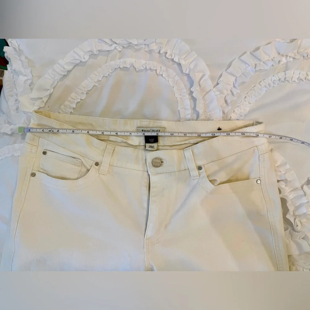 White House Black Market Noir Cut White Women's Jeans Size 12 - Picture 7 of 12